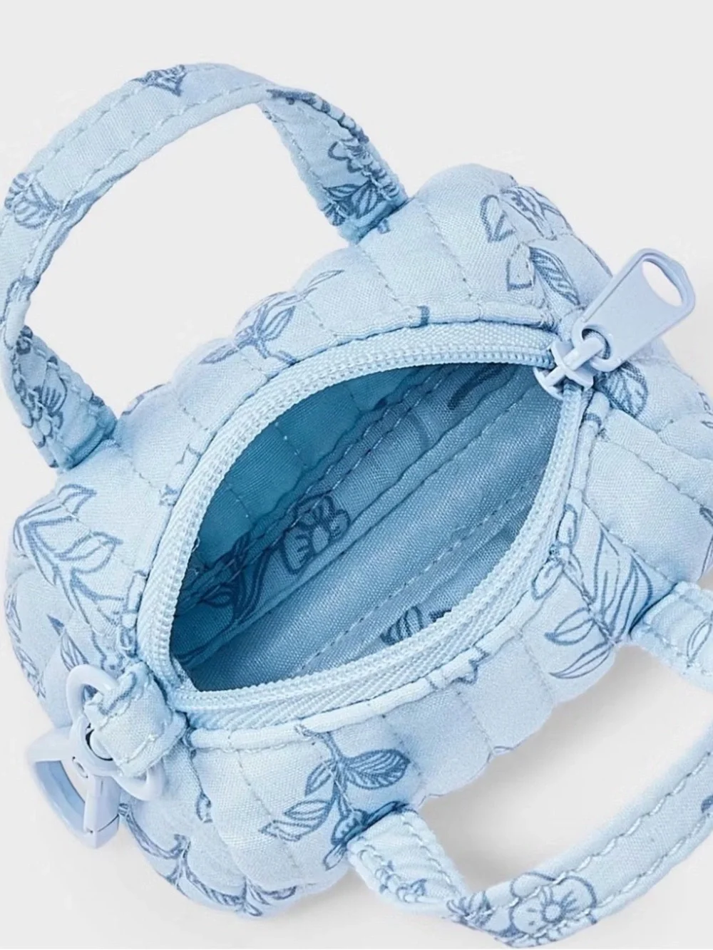 🎉Light Blue Quilted Floral Mini Tote Bag